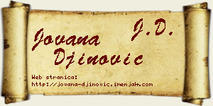 Jovana Đinović vizit kartica